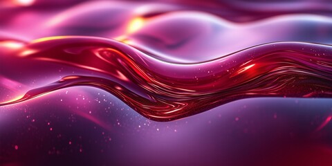 Abstract red and purple transparent fluid waves. Image for wallpaper, banner, and background. Macro view with copy space.