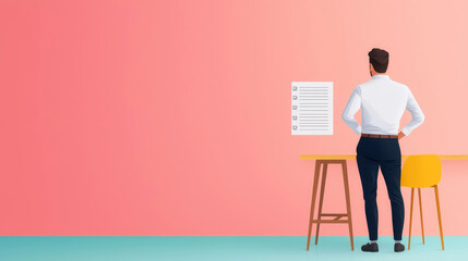 Task coordination, digital to-do lists, flat design illustration