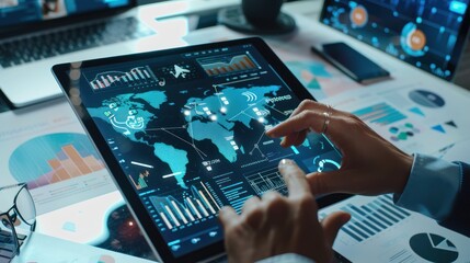Poster - Businessperson Analyzing Data on Tablet