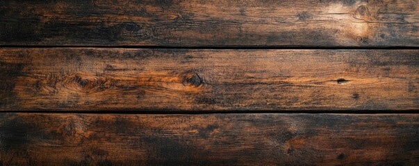 The surface of the ancient brown wood texture has an aged grunge dark texture.