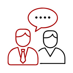Poster - business conversation concept with two people and speech bubble