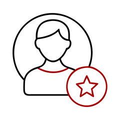 Poster - User profile with star icon representing favorites in minimalist style 