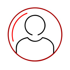 Poster - Minimalist user icon in circular frame 