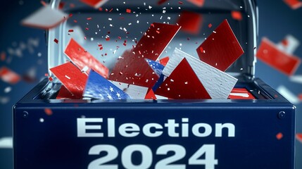 Wall Mural - Election 2024 concept with ballot box 