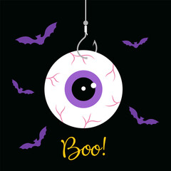 Wall Mural - halloween card with eyeball