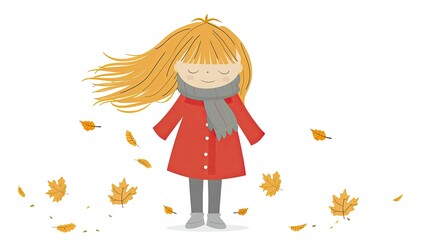 Sticker - A cute little girl with long blonde hair 