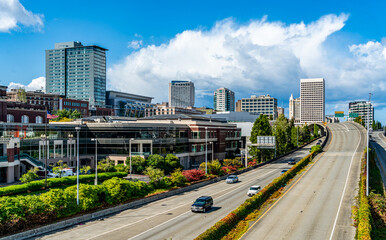 Canvas Print - Tacoma_Skyline_And_Freeway