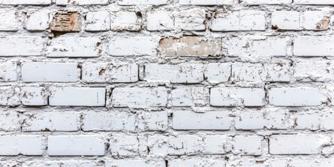 old brick wall in white colour painted background