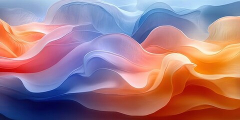 Poster - Soft, flowing colors intertwine in a mesmerizing blend, evoking calmness and tranquility against an ethereal backdrop
