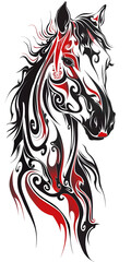 Wall Mural - Tribal Horse Tattoo very simple traditional tattoo flash styles illustration