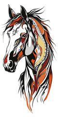 Tribal Horse Tattoo very simple traditional tattoo flash styles illustration