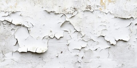 peeling out white paint from old cement wall