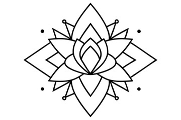 Sticker - Circular pattern in form of mandala with flower for Henna