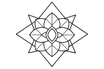 Circular pattern in form of mandala with flower for Henna