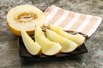 Sweet juicy ripe melon slices