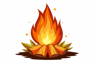 Poster - Fire icon 3d render Gradient fire flame