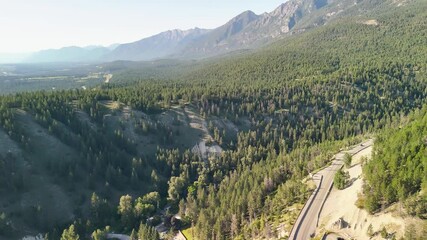 Sticker - Aerial view of Radium Hot Springs, Kootenay National Park