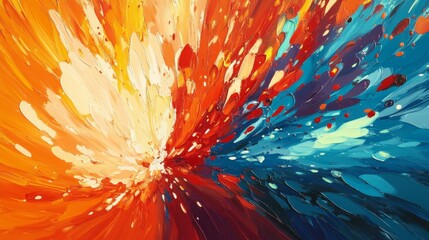 Aufkleber - Abstract background with a vibrant explosion of colors and dynamic patterns, conveying movement and energy through bold, contrasting elements.