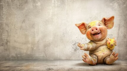 Poster - cute cartoon piggy