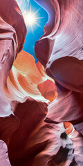 Wall Mural - Antelope Canyon Arizona USA - abstract sandstone background for websites, banners and travel magazine