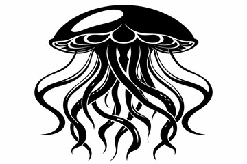 Jellyfish silhouette vector illustration