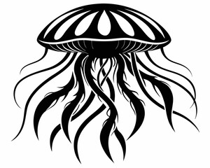 Jellyfish silhouette vector illustration