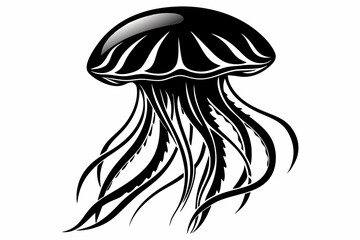 Jellyfish silhouette vector illustration