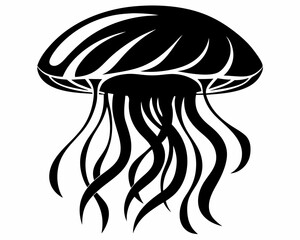 Jellyfish silhouette vector illustration