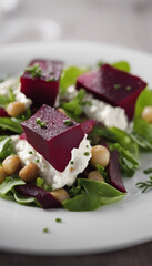 Canvas Print - Salad appetizer with beets and goat cheese