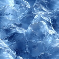 Abstract icy blue texture with crystal-like formations creating depth and movement.