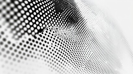 Poster - This artwork showcases a mesmerizing black and white pattern composed of varying sized dots, creating an intriguing sense of texture and depth that captivates the viewer's attention
