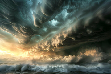 Wall Mural - storm over the ocean