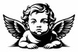 © Grafixxpert - Baby Angel silhouette vector illustration