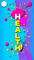 Sticker - Health - Pop Art Style Design