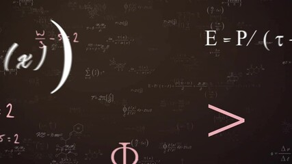 Poster - Animating mathematical equations and symbols over dark background