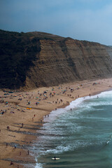 Wall Mural - Beautiful view to ocean rocky cliffs in Cascais.