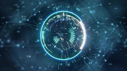 Sticker - Digital globe with data points and network connections animation