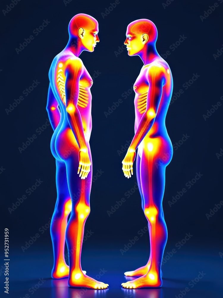 Infrared Thermographic Visualization of Body Surface Temperatures Stock ...