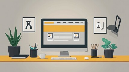 Modern Job Search Interface with Minimal Icons on Light Gray Background