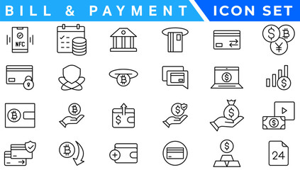 Poster - Payment icons. Pay concept icon set. Online payment. Payment options. Pay icon collection.