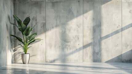 Poster - Modern concrete office with empty white wall