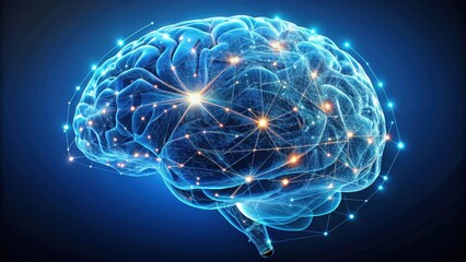 Poster - of a wired brain symbolizing the next step in artificial intelligence, technology, intelligence, AI