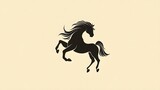 A realistic pony club logo featuring a stylized pony silhouette with flowing mane and tail, set against a light solid color background