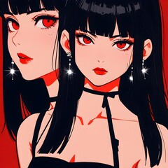 アニメの笑顔のイラスト、笑顔のアニメの女の子、かわいいアニメの女の子, Anime girl smilling, AI generative, Ai anime girl illustrations