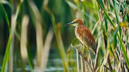 Wall Mural - Heron in reeds