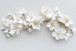 © DZMITRY - An image of three white flowers is painted on a white background
