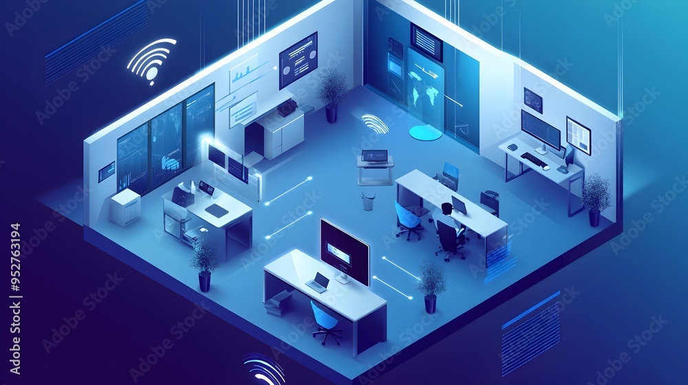Graphic Depicting IoT Powered Occupancy Sensors Optimizing Space ...