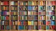 © InspireStock Gallery - Bookshelf filled with colorful, well-arranged books, bookshelf, books, reading, education, literature, knowledge