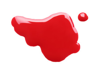 Wall Mural - Blot of red printer ink isolated on white, top view