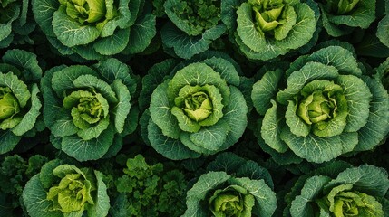 Canvas Print - Cabbage farm texture. Generative AI